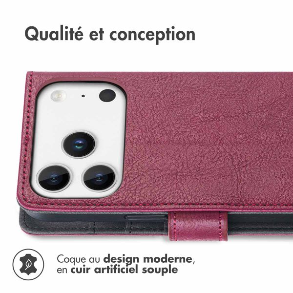 imoshion Étui de télephone portefeuille de luxe Apple iPhone 17 Pro - Bordeaux