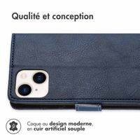 imoshion Étui de télephone portefeuille de luxe Apple iPhone 15 Plus - Bleu foncé