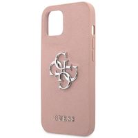 Guess Coque 4G Metal Logo Saffiano Apple iPhone 13 - Rose