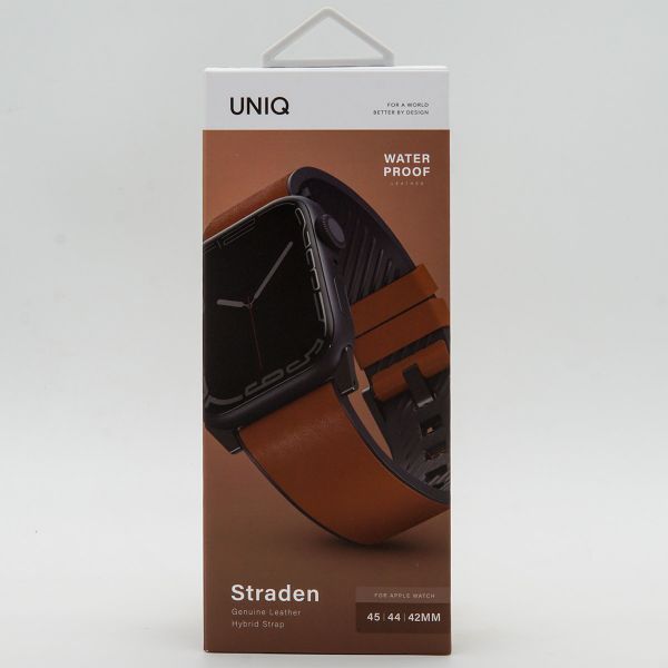 Uniq Bracelet Straden étanche en cuir Apple Watch | 44/45/46/49 mm - Toffee