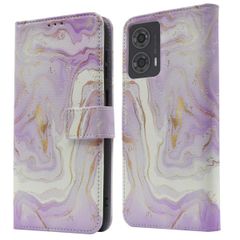 imoshion Étui de télephone portefeuille Design Motorola Moto G24 Power - Purple Marble