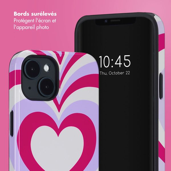 Selencia Coque arrière Vivid avec MagSafe Apple iPhone 14 - Double Hearts Rubine Red Lilac