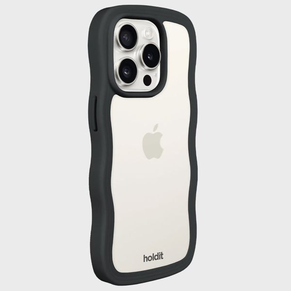 Holdit Coque Wavy Apple iPhone 15 Pro Max - Black / Transparent