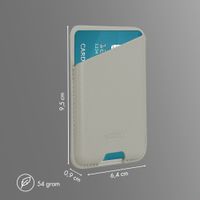 Accezz Porte-cartes en cuir magnétique - Compatible avec Apple Find My - Light Grey