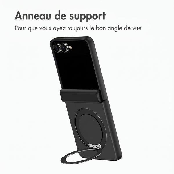 Accezz Color Backcover avec MagSafe et support à anneau Samsung Galaxy Z Flip 8 - Noir