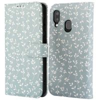 imoshion Étui de télephone portefeuille Design Samsung Galaxy A20e - Smoke Green Flowers