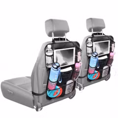 imoshion Organisateur de Siège de Voiture pour enfants - 9 compartiments - Inclut un support pour tablette - Lot de deux - Noir
