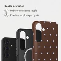 Selencia Coque arrière Vivid avec MagSafe Samsung Galaxy S25 - Happy Dots Chocolate