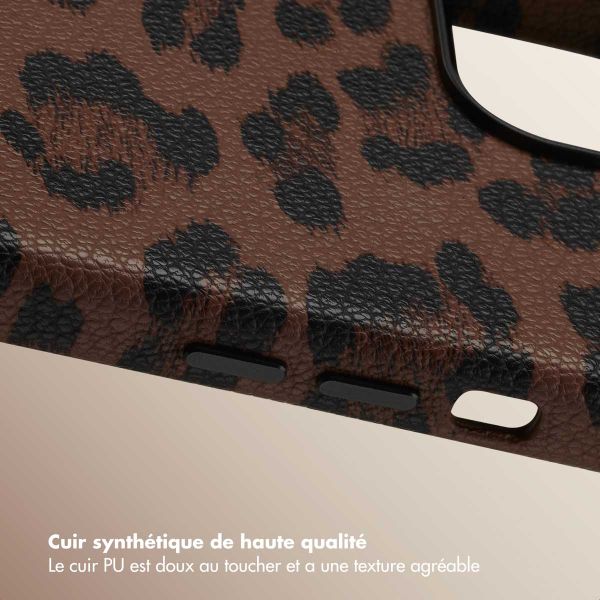 Selencia Coque Sabi imprimé panthère avec MagSafe Apple iPhone 15 - Mocha Brown