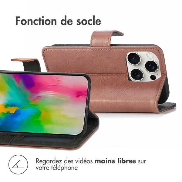 imoshion Étui de télephone portefeuille de luxe Apple iPhone 16 Pro Max - Marron