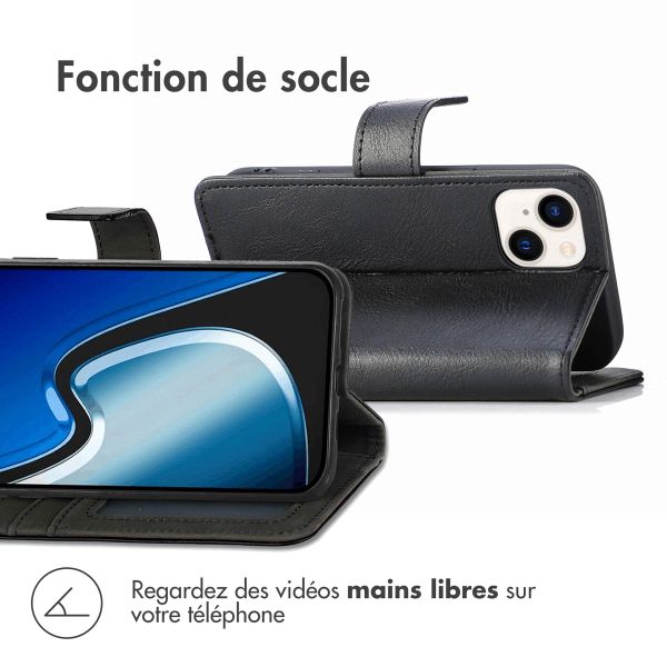 imoshion Étui de télephone portefeuille de luxe Apple iPhone 15 Plus - Noir