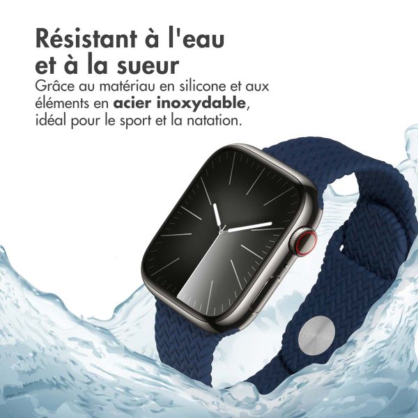 imoshion Bracelet tressé en silicone Apple Watch | 38/40/41/42 mm - Bleu foncé