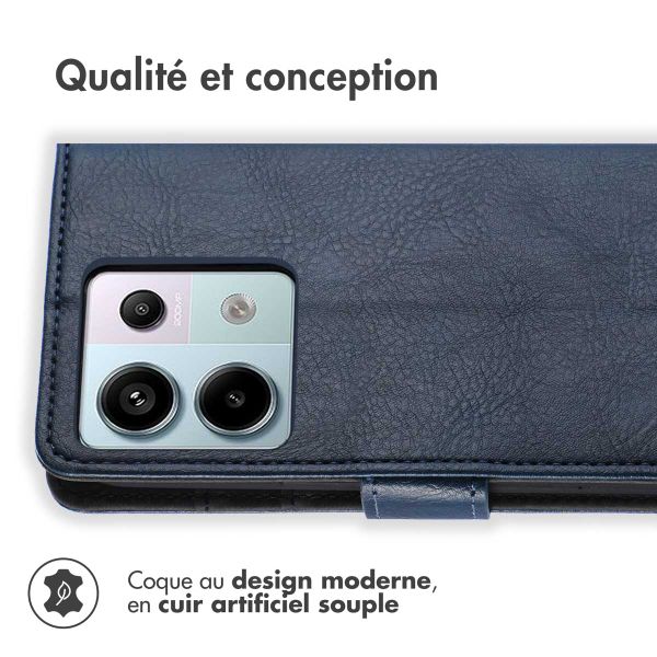 imoshion Étui de télephone portefeuille de luxe Xiaomi Redmi Note 13 Pro (5G) / Poco X6 - Bleu foncé