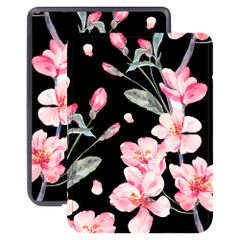 imoshion Design Slim Hard Case Sleepcover Kobo Clara HD - Blossom Watercolor Black