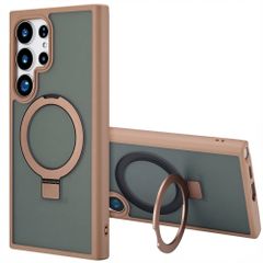 Accezz Coque Ring Stand avec MagSafe Samsung Galaxy S24 Ultra - Marron