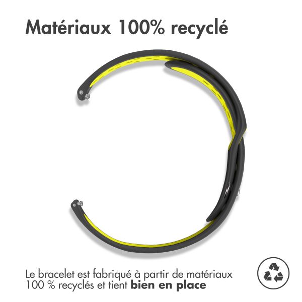 imoshion Bracelet sport en silicone  - Connexion universelle 20 mm - Black & Neon Yellow