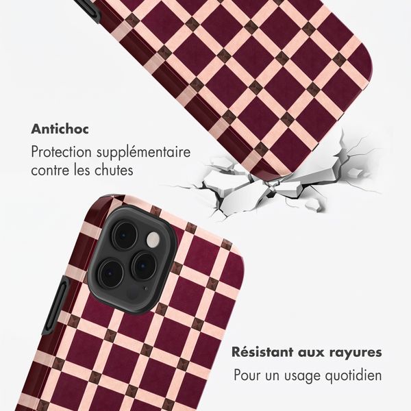 Selencia Coque arrière Vivid Apple iPhone 12 (Pro) - Check This Burgundy