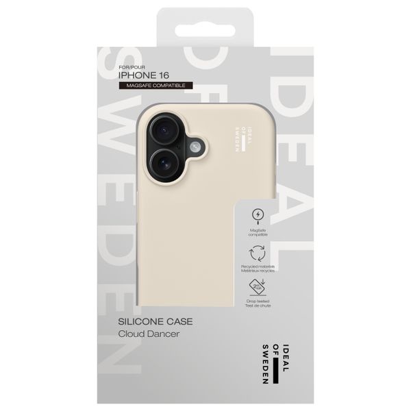 iDeal of Sweden Coque en silicone avec MagSafe Apple iPhone 16 - Cloud Dancer