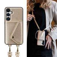 Selencia Coque de télephone Sera avec cordon et porte-cartes enveloppe Samsung Galaxy S25 / S24 - Champagne
