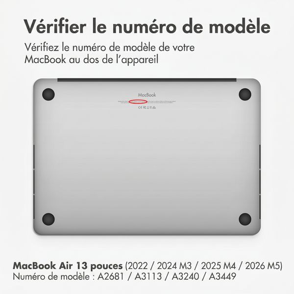 imoshion Coque Laptop Apple MacBook Air 13 pouces (2022 / 2024 M3 / 2025 M4 / 2026 M5) - Bleu foncé