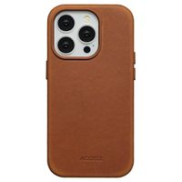 Accezz Coque MagSafe en cuir vintage Apple iPhone 14 Pro - Tabacco Cognac
