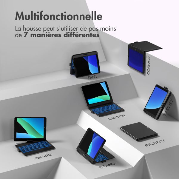Accezz Bookcase clavier 360 Slim QWERTY Apple iPad 9 (2021) 10.2 pouces / iPad 8 (2020) 10.2 pouces / iPad 7 (2019) 10.2 pouces - QWERTY / NL - Noir