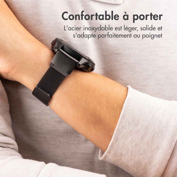 imoshion Bracelet QuickFit® Milanais  - Connexion Garmin 22 mm - Taille L/XL - Noir