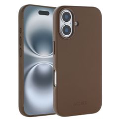 Accezz Coque arrière en cuir avec MagSafe Apple iPhone 16 - Marron café