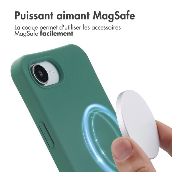 imoshion Coque arrière Color avec cordon amovible et MagSafe Apple iPhone 17e / 16e - Vert foncé