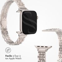 Selencia Bracelet en acier slim style Jubilee Apple Watch | 38/40/41/42 mm - Starlight