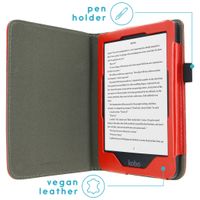 imoshion Étui de liseuse portefeuille en cuir végan Kobo Clara HD - Rouge