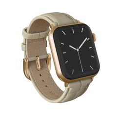 Burga Bracelet en cuir véritable Apple Watch | 38/40/41/42 mm - Buttermelt / Gold