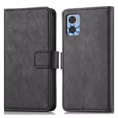 imoshion Étui de télephone portefeuille de luxe Motorola Moto E22 - Noir