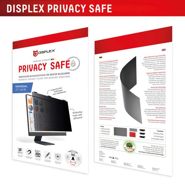 Displex Protection d'écran magnetique Privacy Safe Desktop 27 pouces - Universel - 16:9