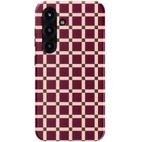 Selencia Coque arrière Vivid avec MagSafe Samsung Galaxy S25 - Check This Burgundy