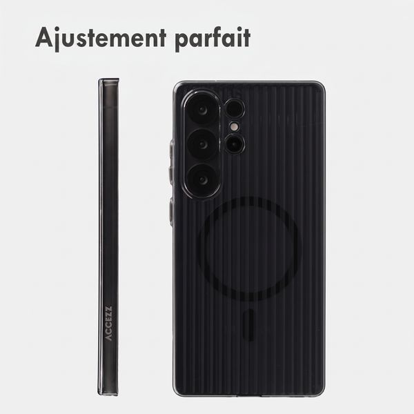 Accezz Coque arrière Lite avec MagSafe | Fluted | Samsung Galaxy S25 Ultra - Noir