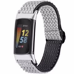 imoshion Bracelet en nylon élastique Fitbit Charge 5 - Blanc