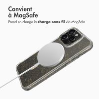 imoshion Coque arrière transparente Pailletée avec MagSafe Apple iPhone 16 Pro Max - Doré