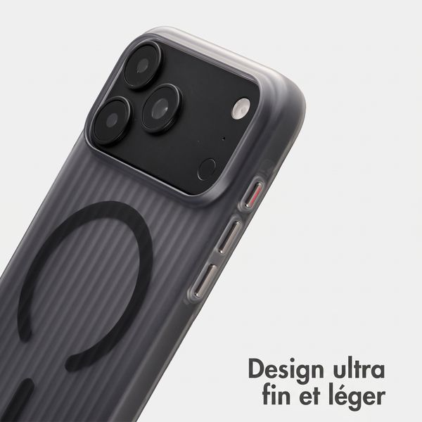 Accezz Coque arrière Lite avec MagSafe | Fluted | Apple iPhone 18 Pro Max / 17 Pro Max - Gris