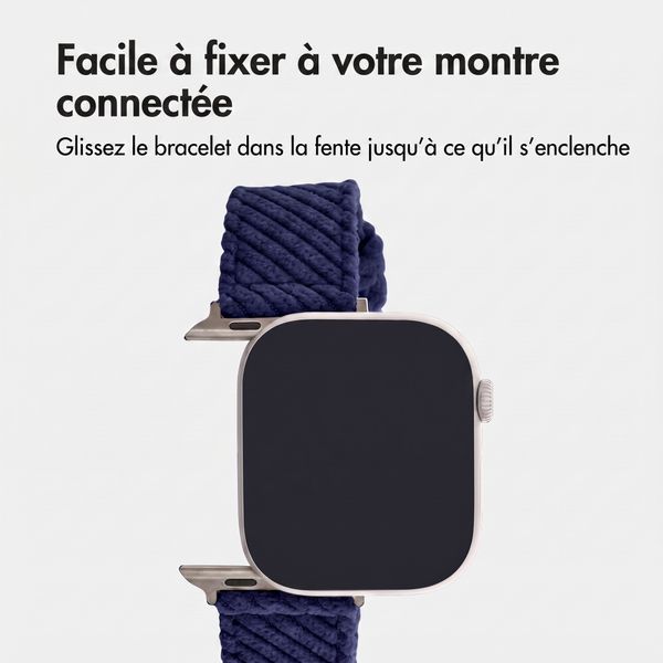 imoshion Bracelet en velours côtelé Apple Watch | 44/45/46/49 mm - Bleu foncé