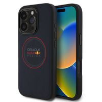 Red Bull Racing Coque en cuir PU maillé MagSafe Apple iPhone 16 Pro - Navy
