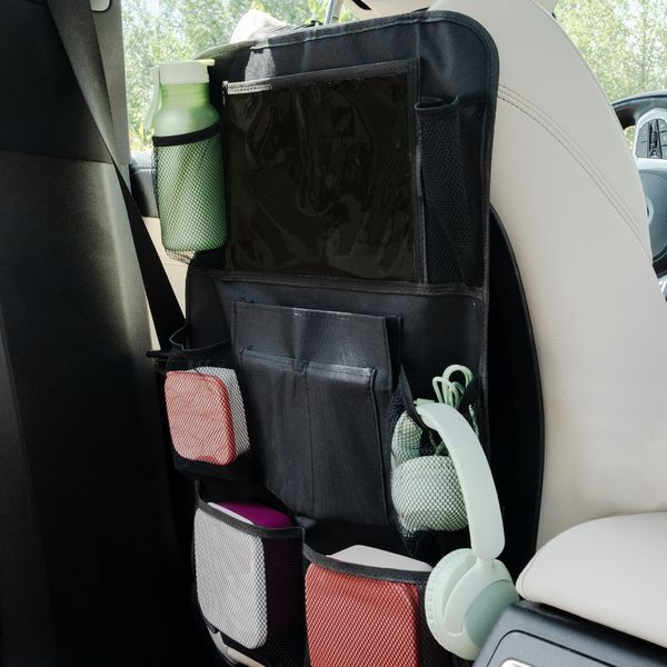 imoshion Organisateur de Siège de Voiture pour enfants - 9 compartiments - Inclut un support pour tablette - Noir