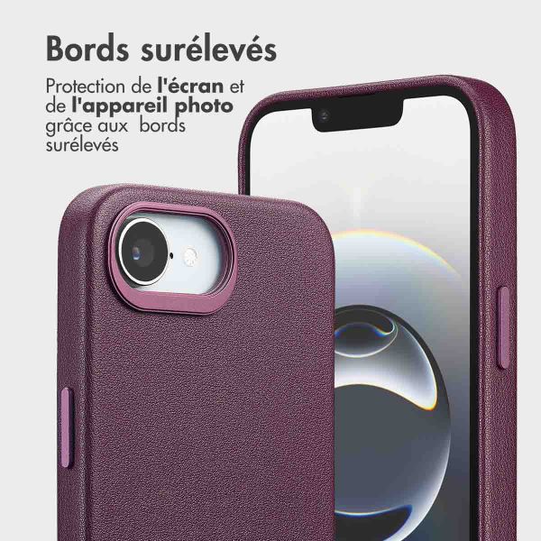 Accezz Étui de télephone portefeuille en cuir 2-en-1 avec MagSafe Apple iPhone 17e / 16e - Heath Purple