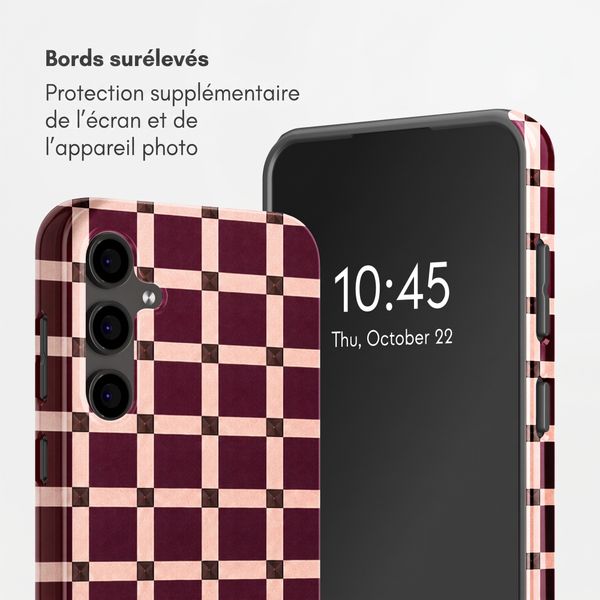 Selencia Coque arrière Vivid Samsung Galaxy S24 FE - Check This Burgundy