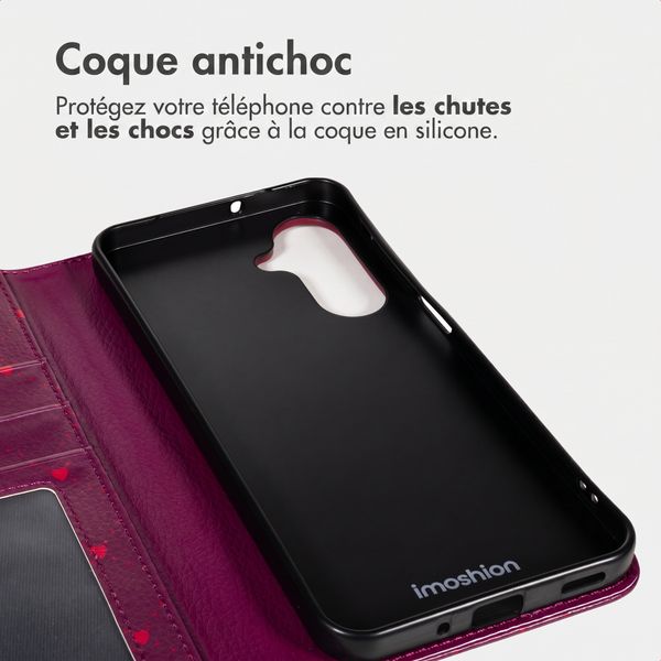 imoshion Étui de télephone portefeuille Design Samsung Galaxy A55 - Crush Check Coral Dust
