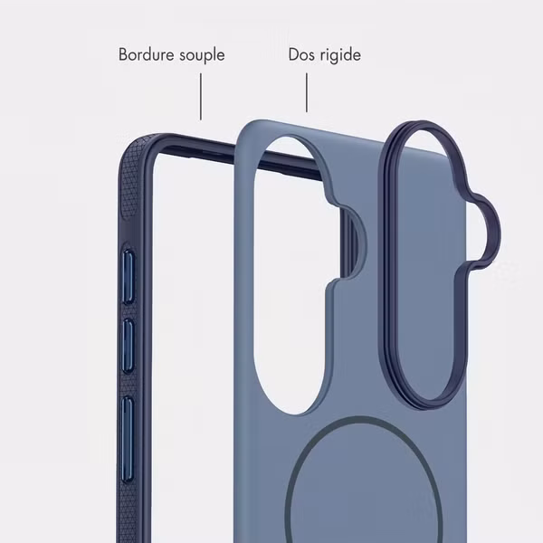 imoshion Coque arrière Color avec Thin MagSafe Ring Samsung Galaxy S25 / S24 - Bleu foncé