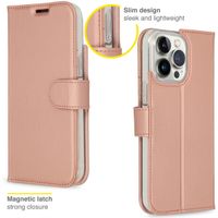 Accezz Étui de télephone Wallet Apple iPhone 14 Pro Max - Rose Doré