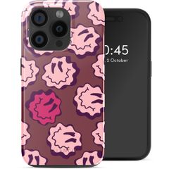 Selencia Coque arrière Vivid avec MagSafe Apple iPhone 15 Pro - Wavy Smiley Pink