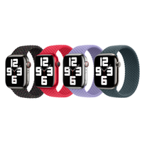 Apple 4 Pack Bracelet Solo tressé Apple Watch | 38/40/41/42 mm - Taille 7 - Black Unity/ (PRODUCT)RED/ Lavender/ Lake Green
