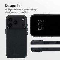 Accezz Coque arrière en cuir avec MagSafe Apple iPhone 18 Pro Max / 17 Pro Max - Onyx Black